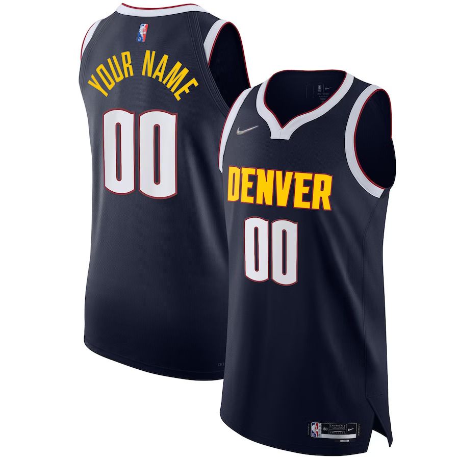 Men Denver Nuggets Nike Navy Diamond Swingman Authentic Custom NBA Jersey